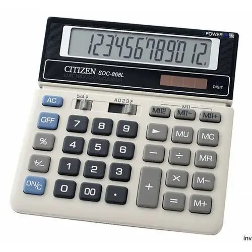 Citizen Kalkulator biurowy sdc-868l, 12-cyfrowy, 154x152mm, czarno-biały