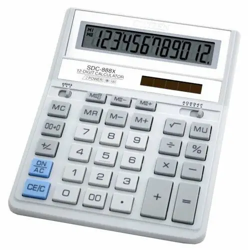 Citizen kalkulator biurowy sdc-888xwh, 12-cyfrowy, biały