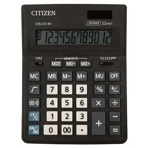 Citizen systems Ckalkulator biurowy, cdb1201-bk business line, 12-cyfrowy, czarny