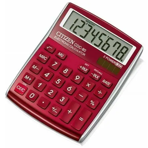 Kalkulator biurowy Citizen CDC-80RD, czerwony