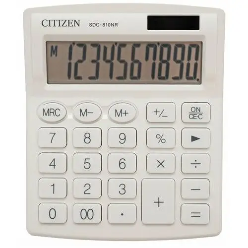 Citizen systems Kalkulator biurowy citizen, sdc-810nrwhe, 10-cyfrowy, 127x105mm, biały
