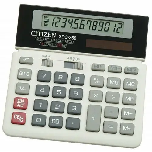 Kalkulator biurowy, sdc-368, 12-cyfrowy, czarno-biały Citizen systems