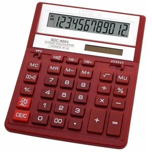 Kalkulator biurowy, sdc-888xrd, 12-cyfrowy, czerwony Citizen systems