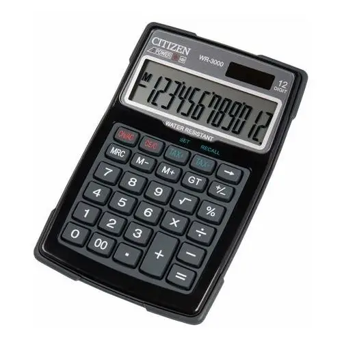 Kalkulator wodoodporny Citizen WR-3000, czarny