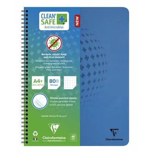 Kołozeszyt Clean Safe A4+ 80 kartek w kratkę 5x5mm