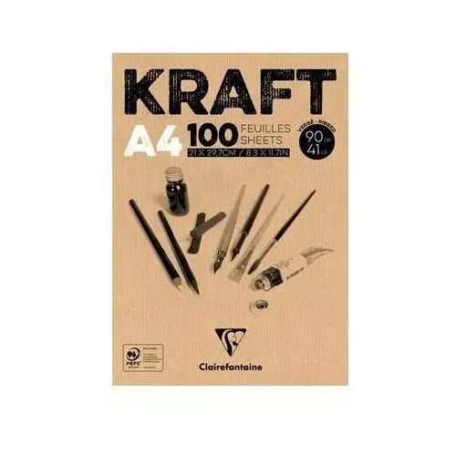 Brązowy papier KRAFT w bloku A4/100arkuszy