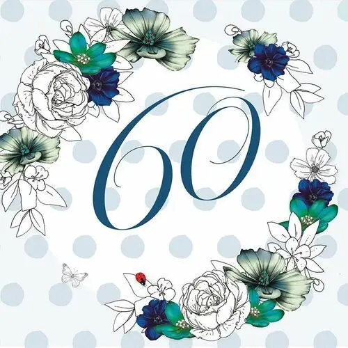 Karnet okolicznościowy Swarovski, 60 urodziny, kwiaty