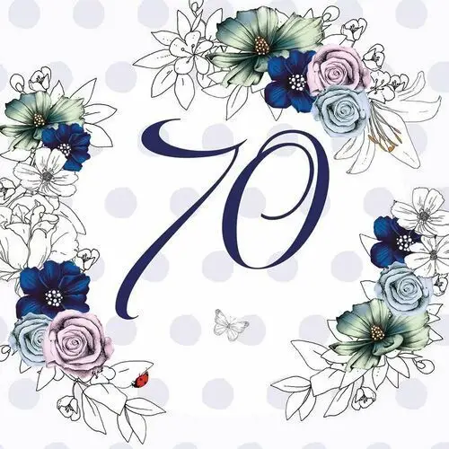 Karnet okolicznościowy Swarovski, 70 urodziny, kwiaty