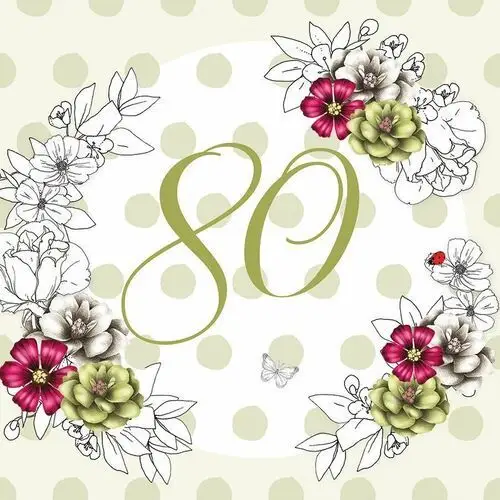 Karnet okolicznościowy swarovski, 80 urodziny, kwiaty Clear creations