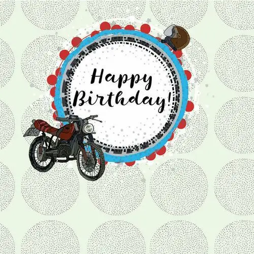 Clear creations Karnet okolicznościowy swarovski, happy birthday, motocykl
