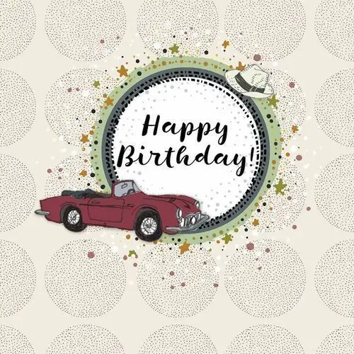 Clear creations Karnet okolicznościowy swarovski, happy birthday, samochód