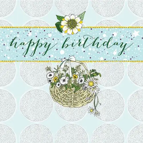 Clear creations Karnet urodzinowy swarovski, kosz z kwiatami