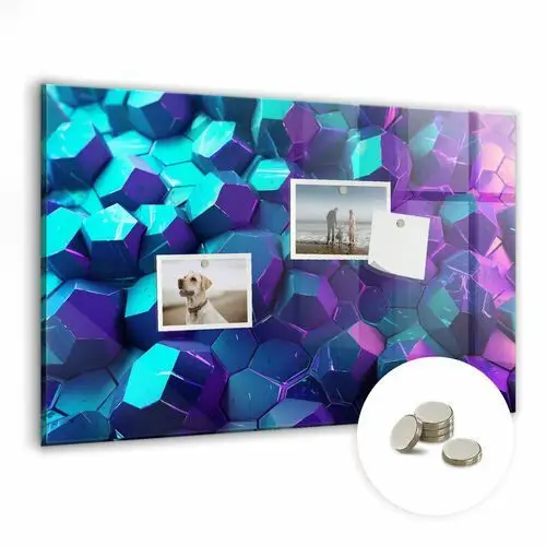 Coloray Bezramowa tablica magnetyczna ze szkła, 60x40 cm + magnesy, figury geometryczne
