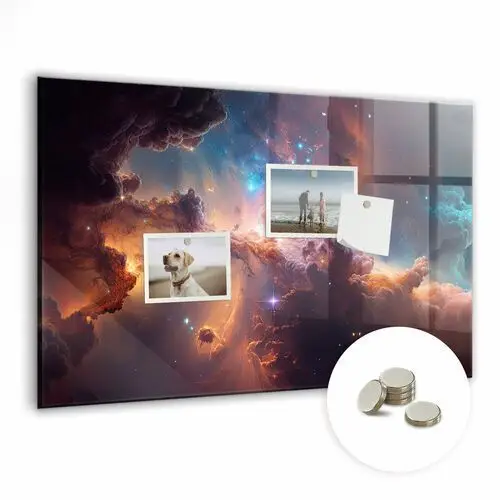 Coloray Bezramowa tablica magnetyczna ze szkła, 60x40 cm + magnesy, świat gwiazdy kosmos