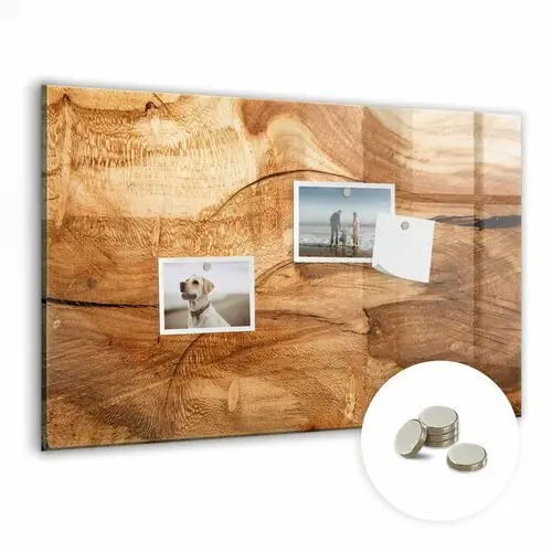 Coloray Bezramowa tablica magnetyczna ze szkła, 60x40 cm + magnesy, tekstura drewna