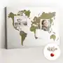 Coloray Dekoracyjna tablica korkowa, planer 60x40 cm, drewniane pinezki, wzór mapa świata Sklep
