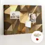 Coloray Dekoracyjna tablica korkowa, planer 60x40 cm, drewniane pinezki, wzór abstrakcja trójkąty Sklep