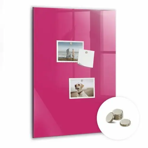 Dekoracyjna Tablica Szklana na Magnes - Kolor mocny różowy - 40x60 cm