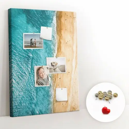 Coloray Dekoracyjny planer korkowy - tablica 70x100 cm + pinezki - morze plaża