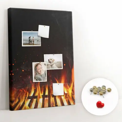 Coloray Dekoracyjny planer korkowy - tablica 70x100 cm + pinezki - płomienie z grila