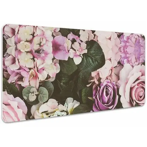 Duża mata na biurko kwiaty w stylu retro 100x50 cm Coloray