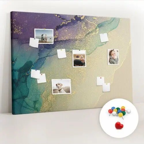 Coloray Duża tablica, korek 100x140 cm wzór abstrakcja marmur + pinezki kolorowe