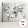 Coloray Duża tablica, korek 100x140 cm wzór polityczna mapa świata + pinezki kolorowe Sklep