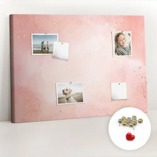 Coloray Korkowa tablica 100x70 cm - różowy marmur + metaliczne pinezki