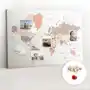 Korkowa tablica xxl - planer na ścianę 120x80 cm - szczegółowa mapa świata + drewniane pinezki Coloray Sklep