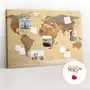 Korkowa Tablica XXL - Planer na Ścianę 120x80 cm - Vintage mapa świata + Drewniane Pinezki Sklep