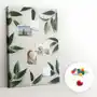 Coloray Korkowy organizer na notatkl, tablica 70x100 cm + kolorowe pinezki - rama zielonych liści Sklep