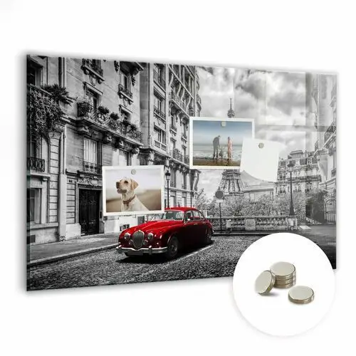 Coloray Magnetyczna dekoracja, 60x40 cm + magnesy, stary samochód miasto