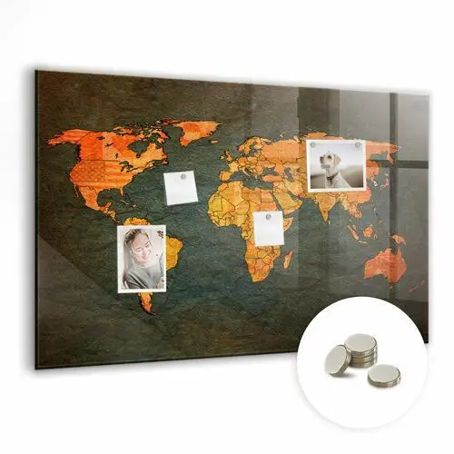 Magnetyczna Dekoracja - Mapa świata - 90x60 cm