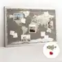 Organizer na ścianę XXL, Tablica Korkowa 120x80 cm - Brązowa mapa świata + Pinezki Sklep