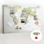 Organizer na ścianę xxl, tablica korkowa 120x80 cm - mapa świata polityczna + pinezki Coloray Sklep