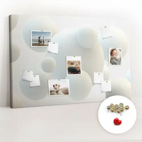 Coloray Organizer na ścianę xxl, tablica korkowa 120x80 cm - piłki abstrakcja + pinezki