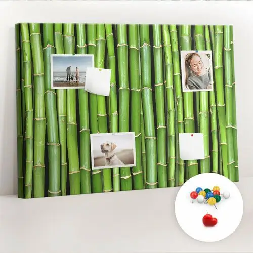 Coloray Organizer, tablica korkowa 100x70 cm + kolorowe pinezki - bambusowa ściana