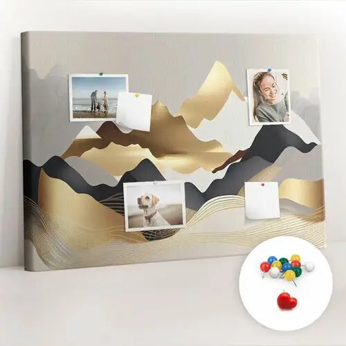 Organizer, Tablica korkowa 100x70 cm + Kolorowe Pinezki - Góry abstrakcja