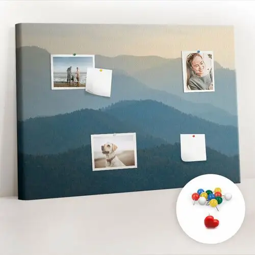 Coloray Organizer, tablica korkowa 100x70 cm + kolorowe pinezki - krajobraz abstrakcja