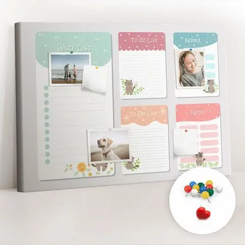 Coloray Organizer, tablica korkowa 100x70 cm + kolorowe pinezki - lista życzeń