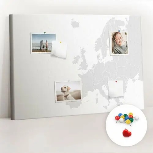 Organizer, tablica korkowa 100x70 cm + kolorowe pinezki - mapa europy Coloray