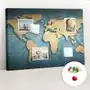Coloray Organizer, tablica korkowa 100x70 cm + kolorowe pinezki - mapa świata 3d Sklep