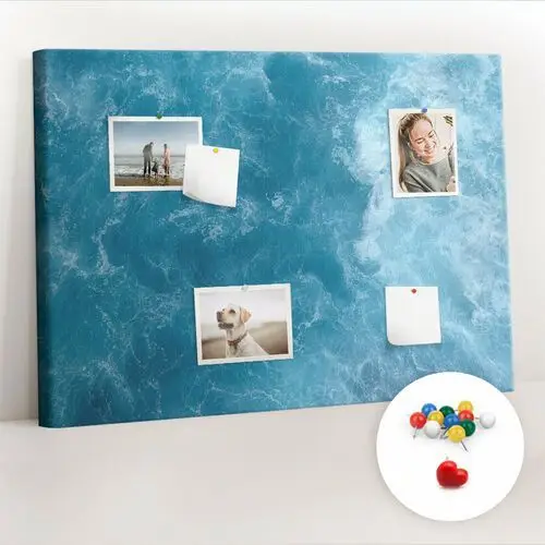 Coloray Organizer, tablica korkowa 100x70 cm + kolorowe pinezki - morze woda