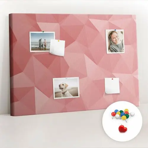 Coloray Organizer, tablica korkowa 100x70 cm + kolorowe pinezki - trójkąty abstrakcja