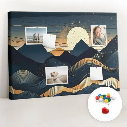 Organizer, Tablica korkowa 100x70 cm + Kolorowe Pinezki - Zachód słońca krajobraz