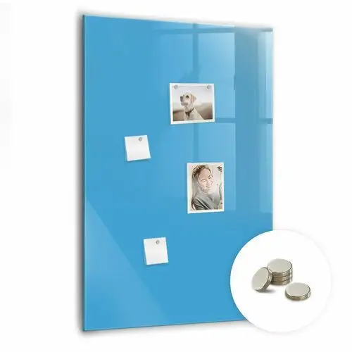Ozdobna szklana tablica na magnes - 70x100 cm + magnesy, kolor błękitny Coloray