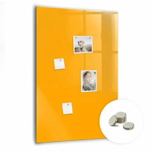 Ozdobna szklana tablica na magnes - 70x100 cm + magnesy, kolor złoto-żółty Coloray