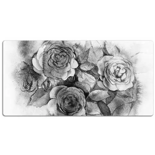 Coloray Podkładka na biurko z nadrukiem róże czarno-białe 120x60 cm