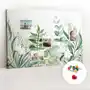 Coloray Tablica korkowa 120x80 cm + kolorowe pinezki - akwarela liście Sklep
