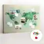 Coloray Tablica korkowa 120x80 cm + kolorowe pinezki - akwarela mapa świata Sklep